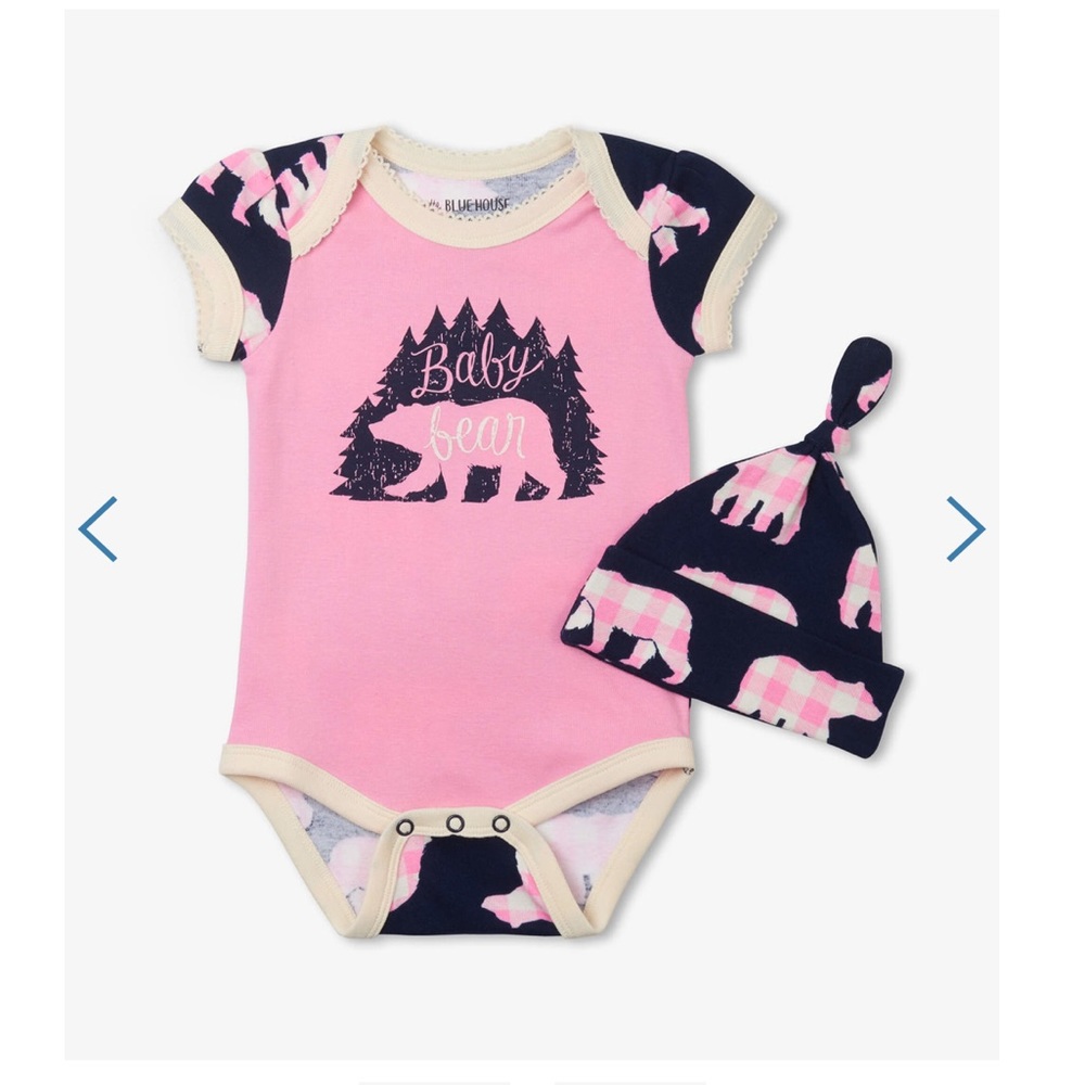 NWT Baby Bear Pink Bodysuit with Hat